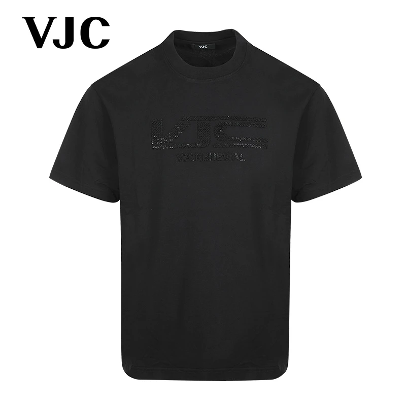 VJC/威杰思2025春季新款男装时尚休闲短袖T恤衫刺绣上衣B24BA1032