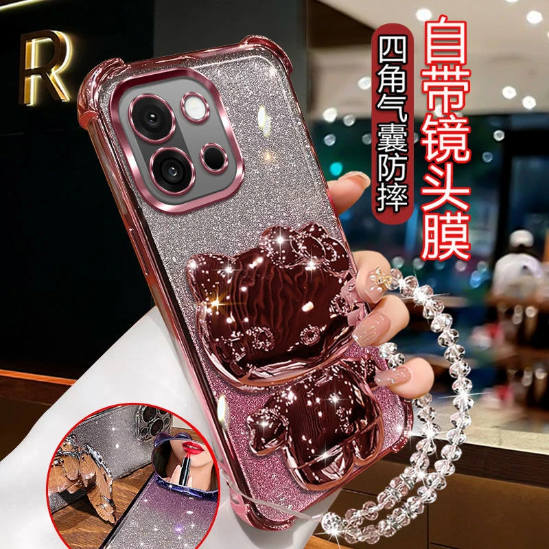 适用一加13T手机壳自带镜头膜PKX110轻奢女全包硅胶支架软壳防摔.