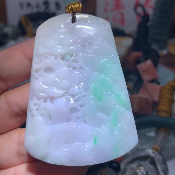 翡翠未镶嵌颈饰保真天然A货翡翠