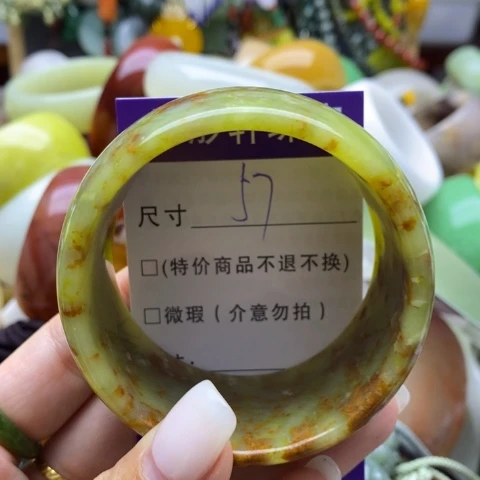 未镶嵌蛇纹石玉手镯天****宝