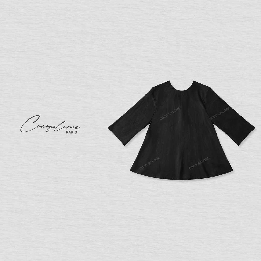 COCO SALOME｜韩彬彬"麻境"100亚麻后背音乐节小衫连衣裙1433-9