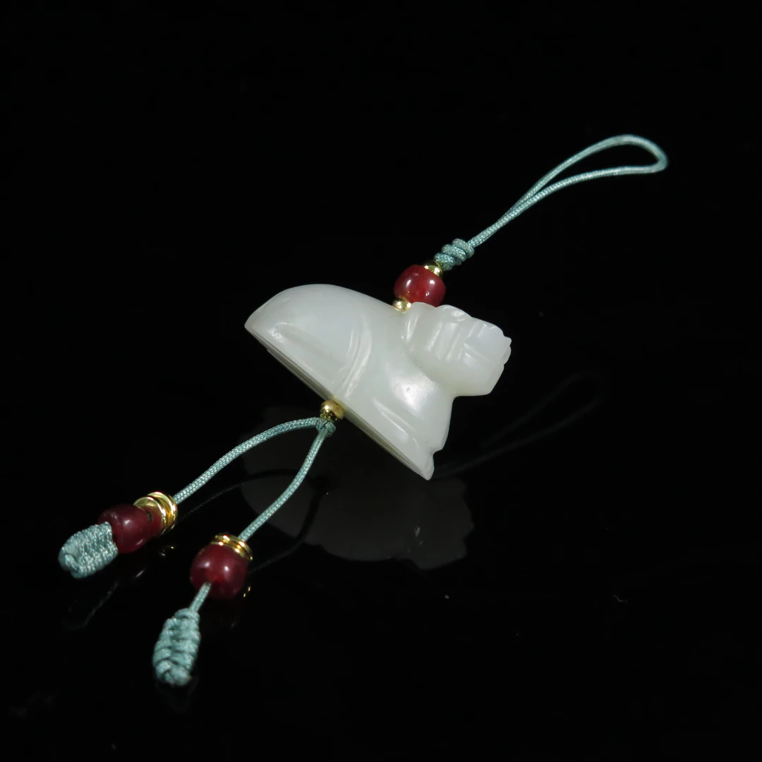 清代中穿孔玉瑞兽/HY597460/和田玉/槐荫山房房