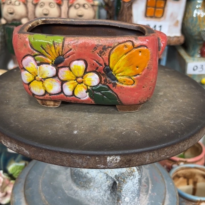 紫砂花盆粗陶材质多肉花盆