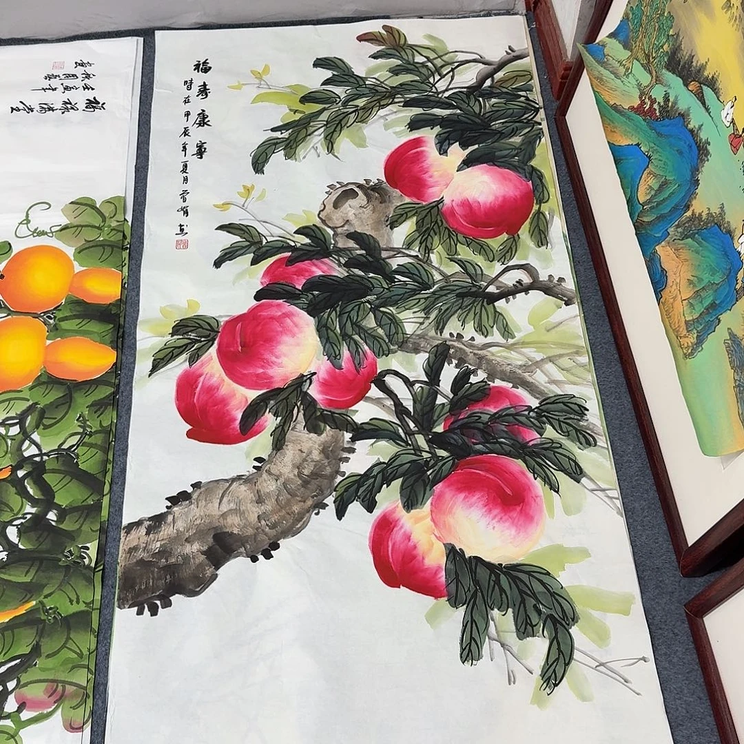 国画四尺尺寸70X140纯手绘作品