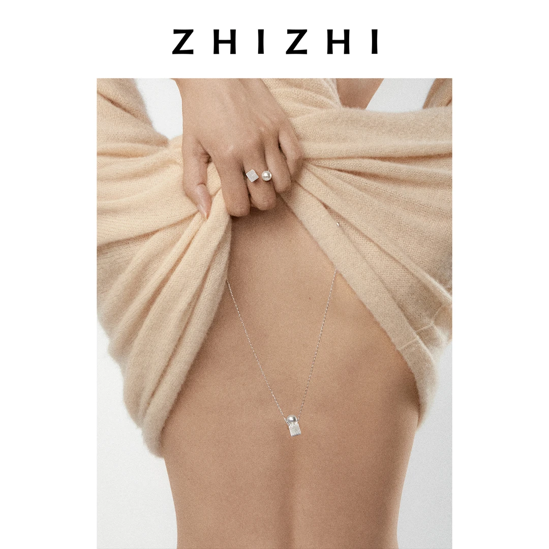 致知 甘露歌 优雅气质银丝网方贝珠项链25年冬季新款ZZ2EWPPT118