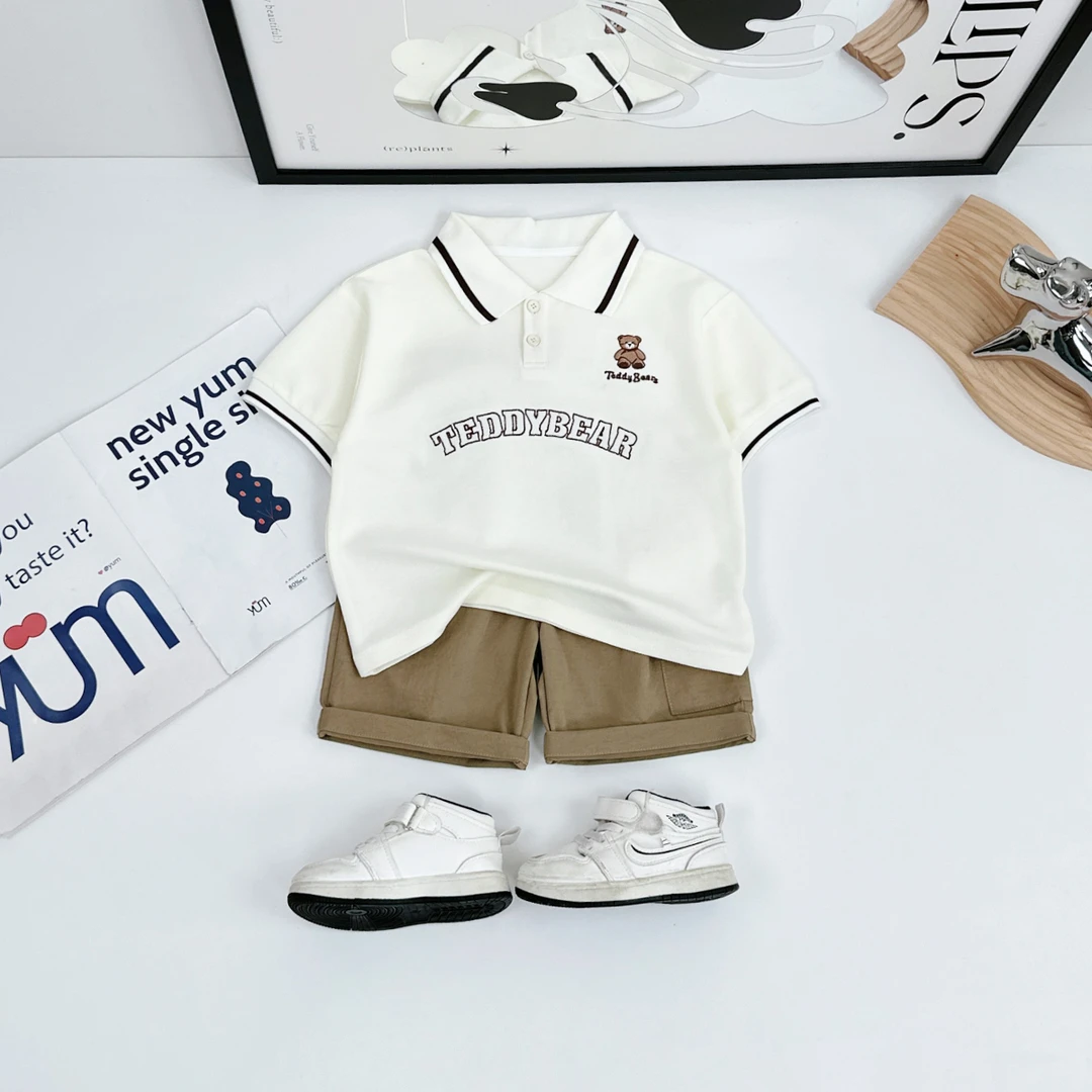 儿童套装夏2025新款男童短袖两件套 HZ25327 悠悠童话联名泰迪熊