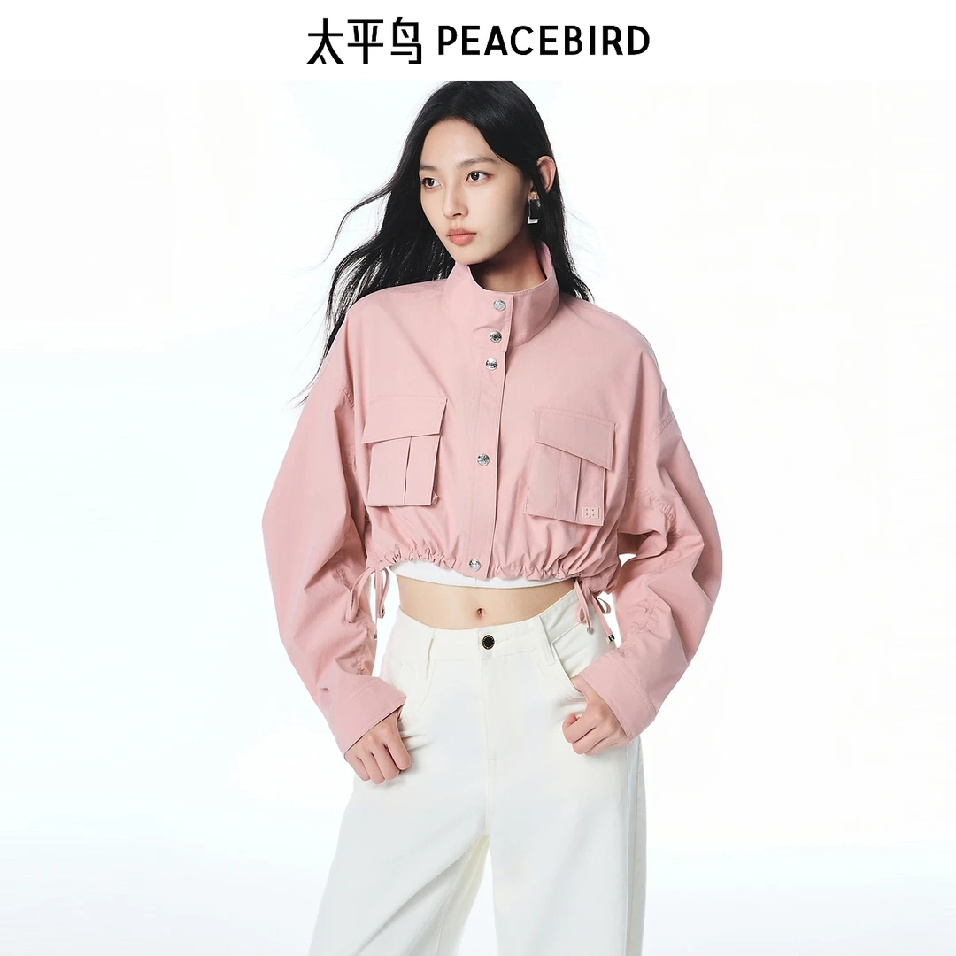 【商场同款】太平鸟25年新款宽松通勤双色便服短外套A3BBF3158