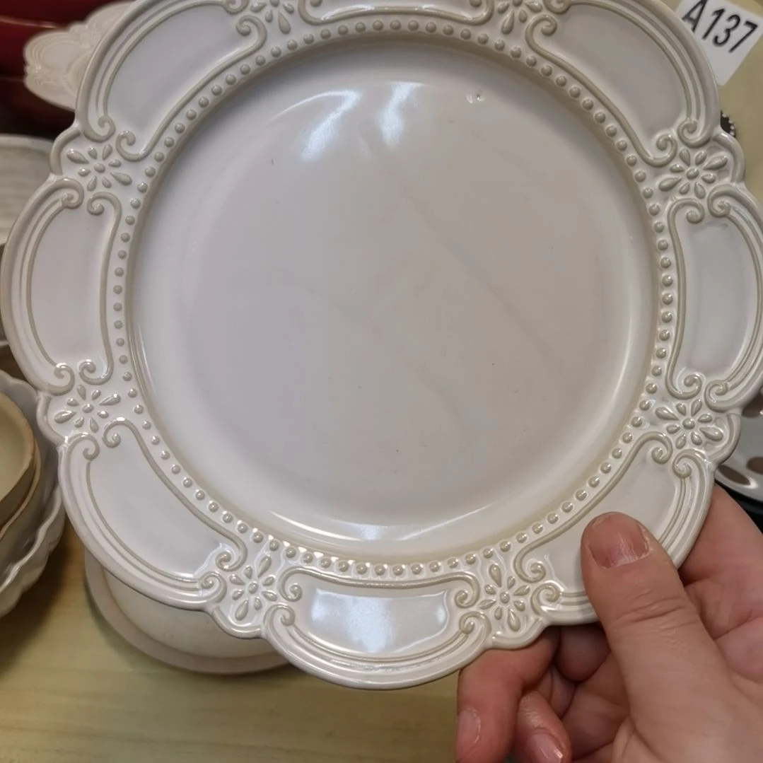 瓷片微瑕洛克八寸浅盘三个一组有黑线接受再拍