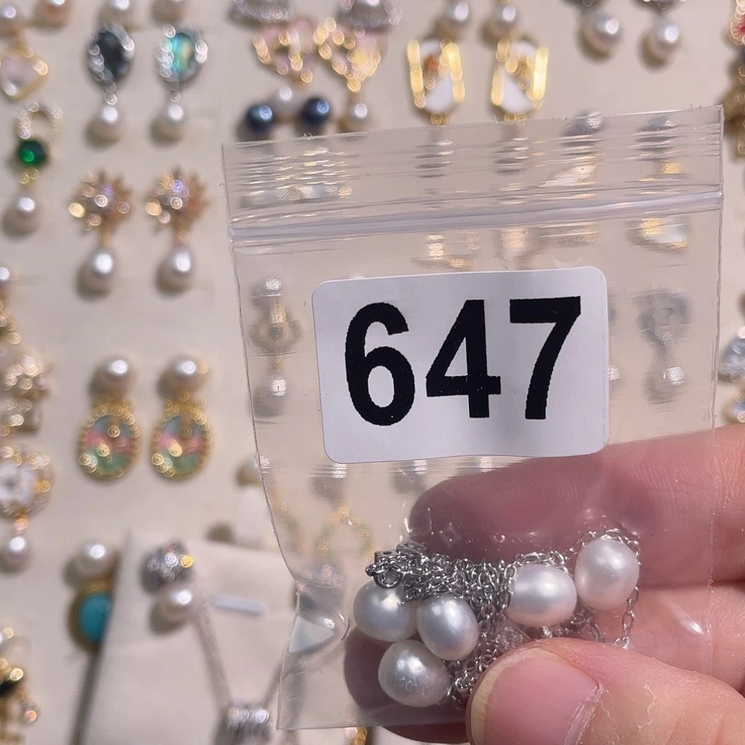 亮***晶合金淡水珍珠耳饰