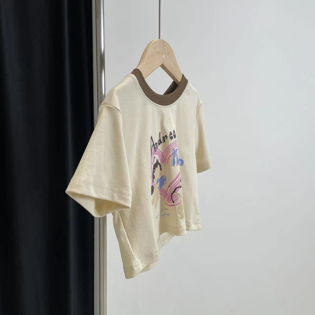 夏款女童米色T恤 7175 禾系