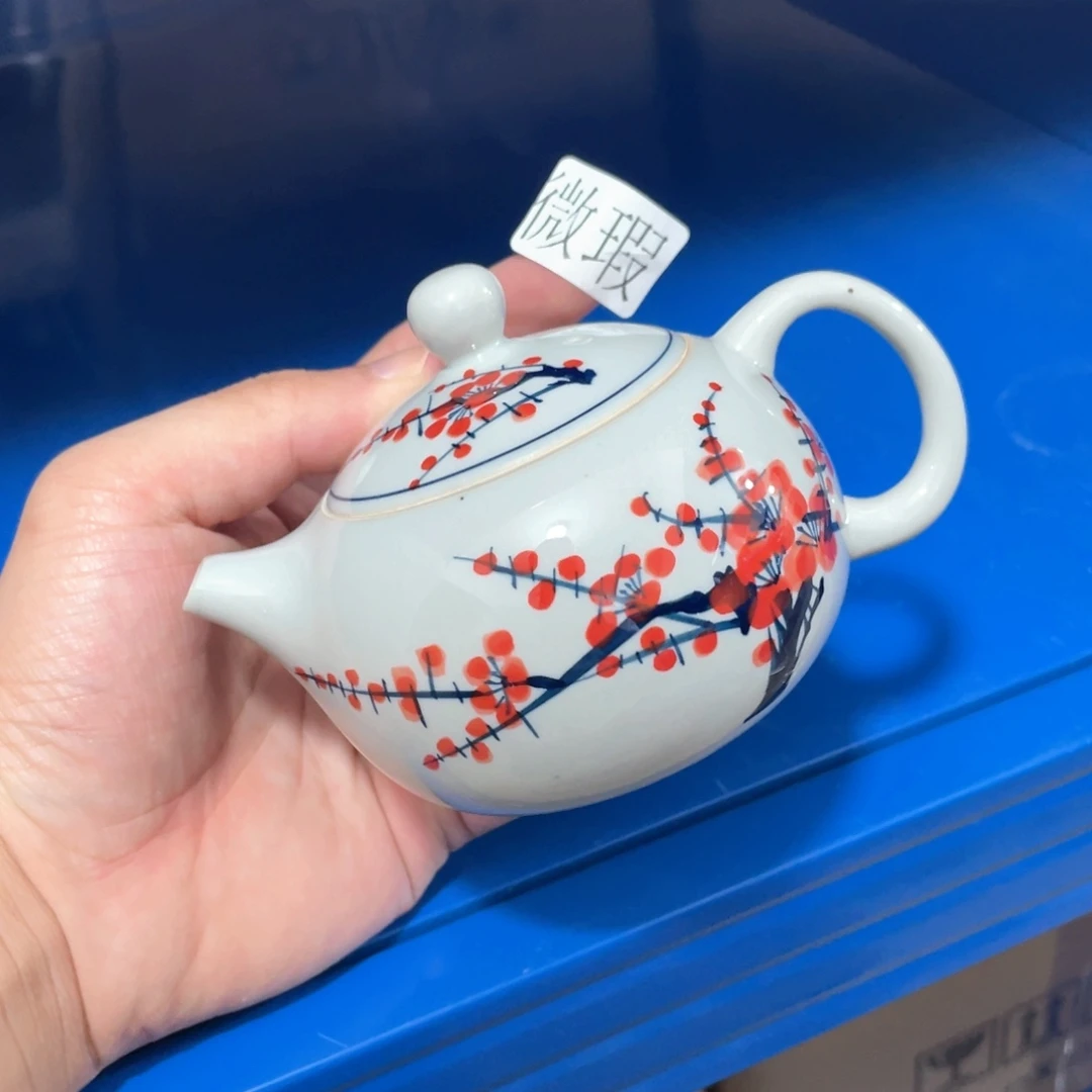 釉下手绘茶具微瑕
