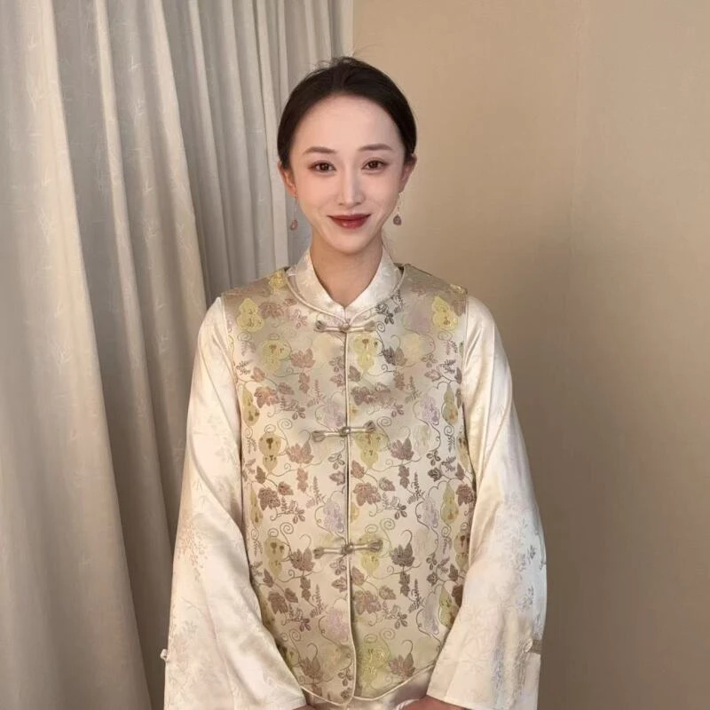 【织金葫芦】2025新中式双面穿国风织金宋锦马甲JG-19