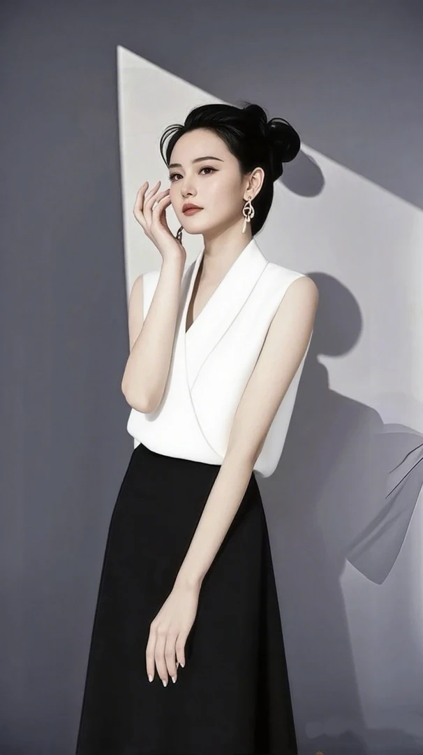 洋气御姐白色上衣时尚小众独特别致绝美衬衫气质高级感半裙两件套