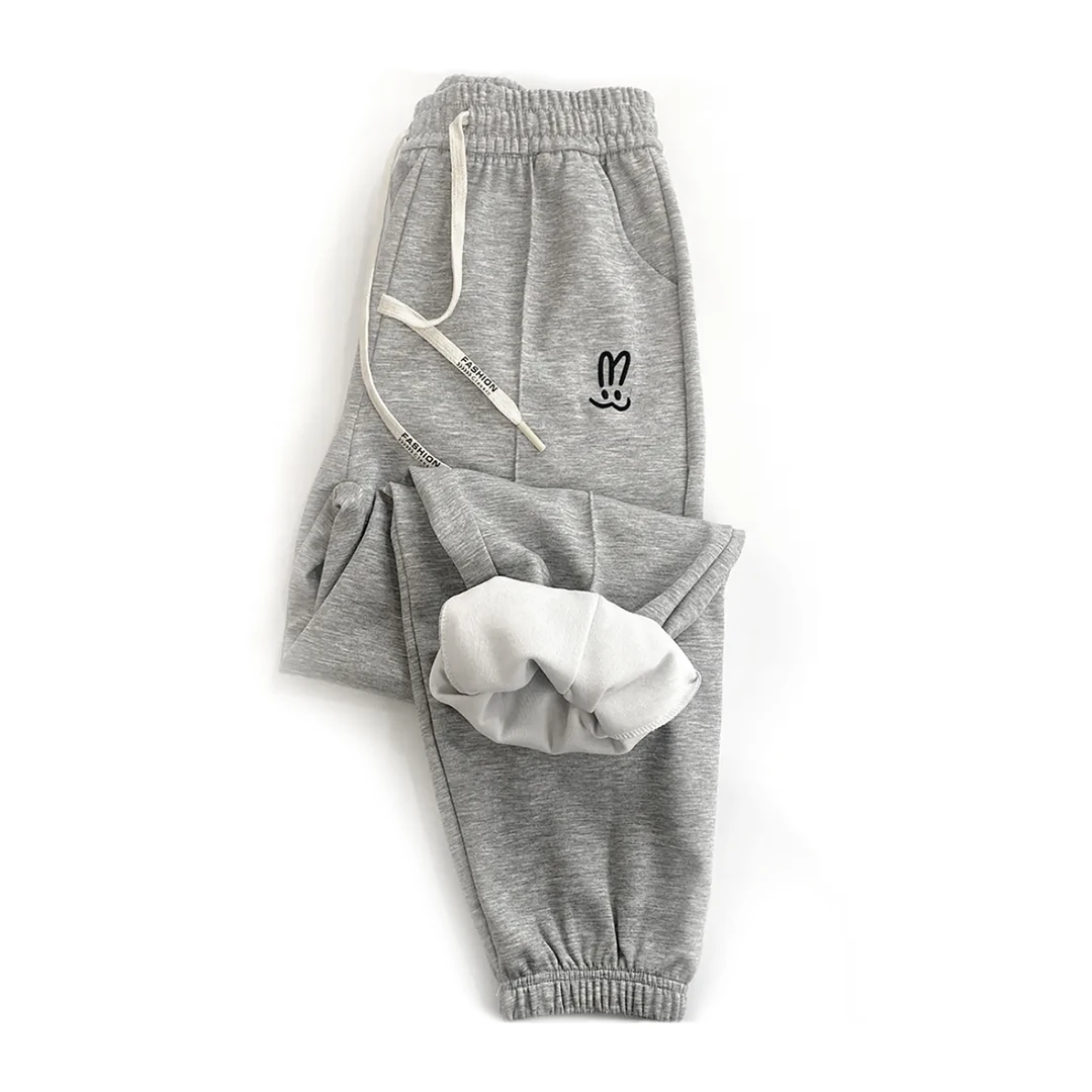 2025新款！女士春季闲百搭小兔刺绣束脚裤F75