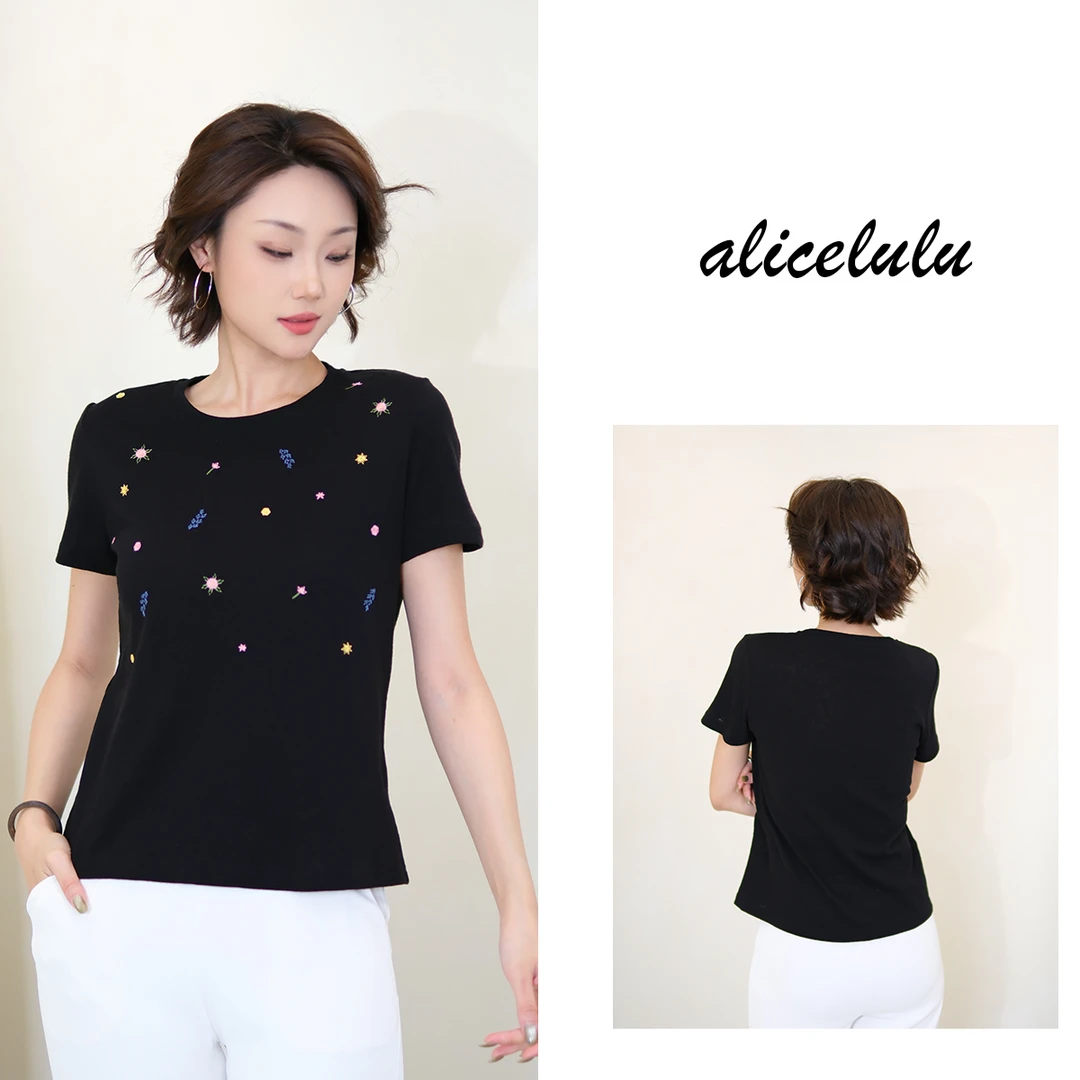 [alicelulu] 复古童趣印花上衣t恤气质时尚百搭S2142877W
