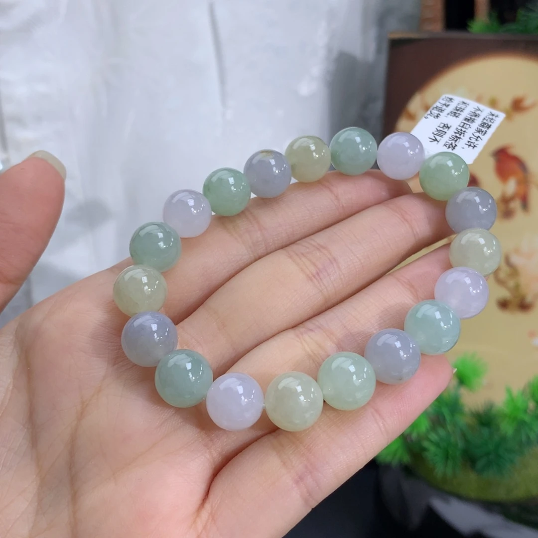 未镶嵌手串翡翠卡10冰润多宝（有纹）