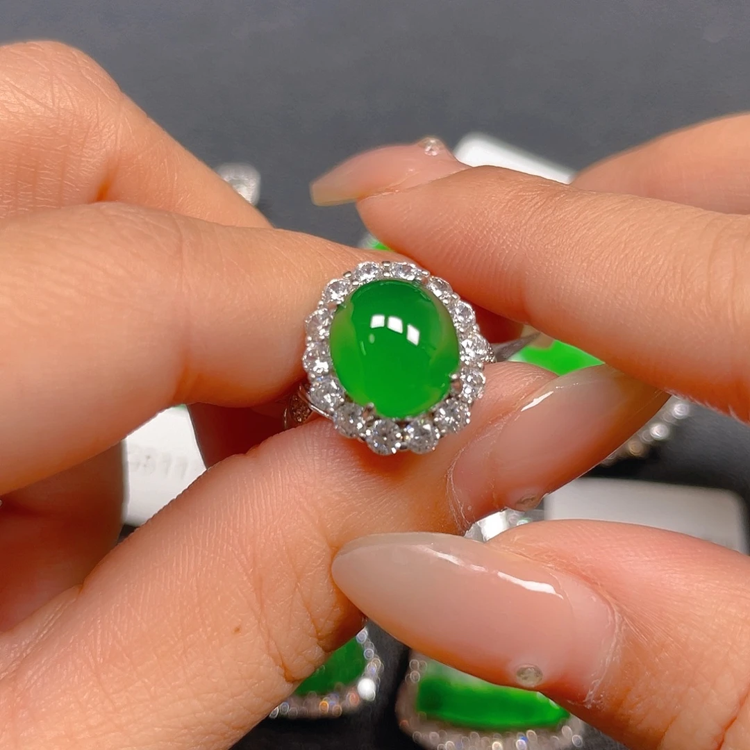 翡翠银S925镶嵌吊坠(不含链)