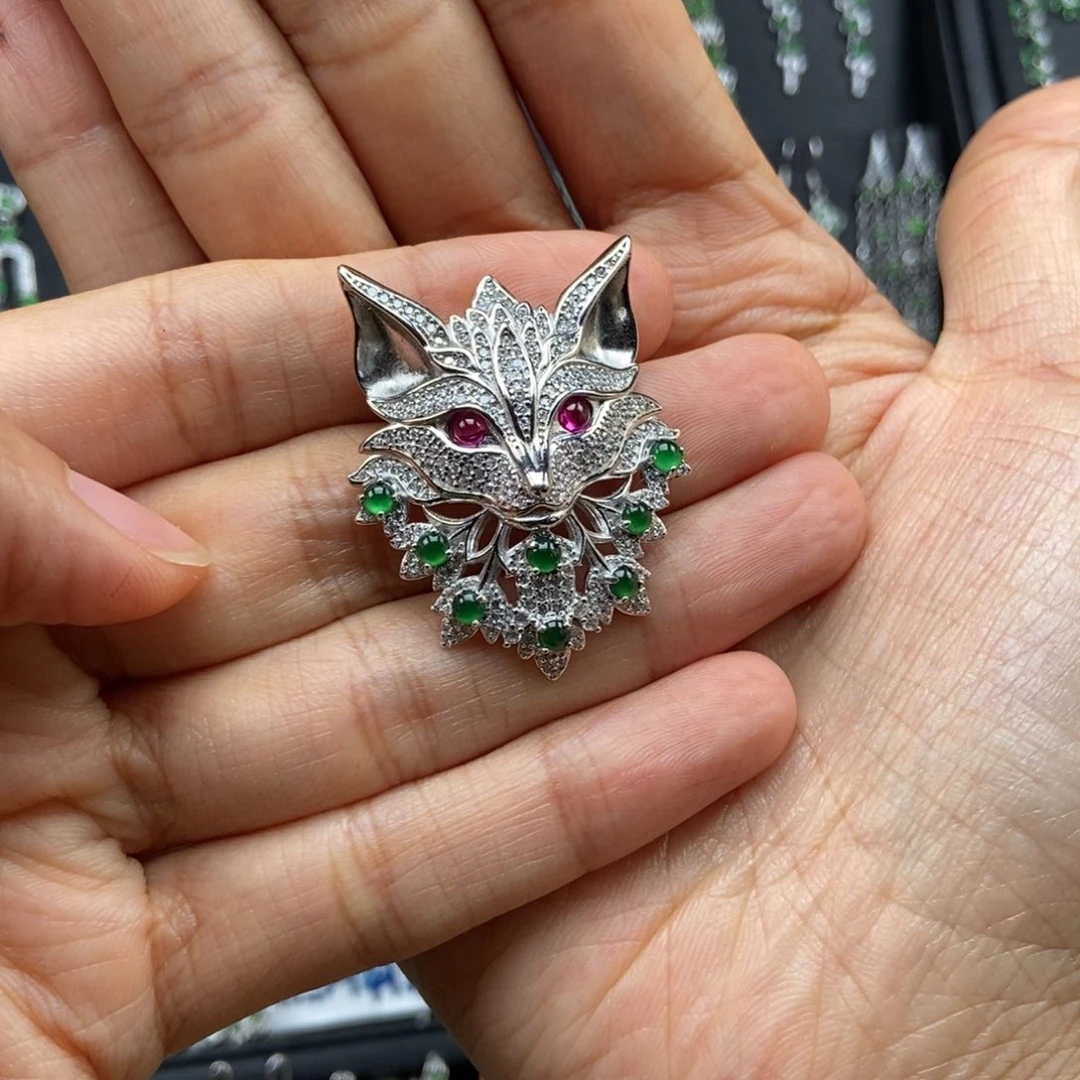 花***姐翡翠银S925镶嵌耳饰