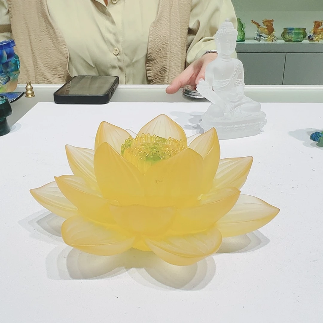 【闪购商品】手工艺品琉璃无*莲花 14cm