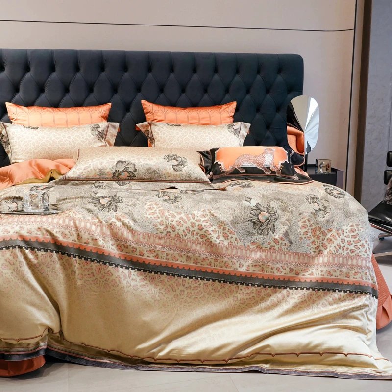 圣璧【猎豹元素】色织提花四件套长绒棉高定多套件床单床盖款