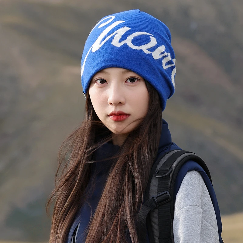 LZ001秋冬季新款美式街头字母提花双面戴针织帽男女韩版潮冷帽