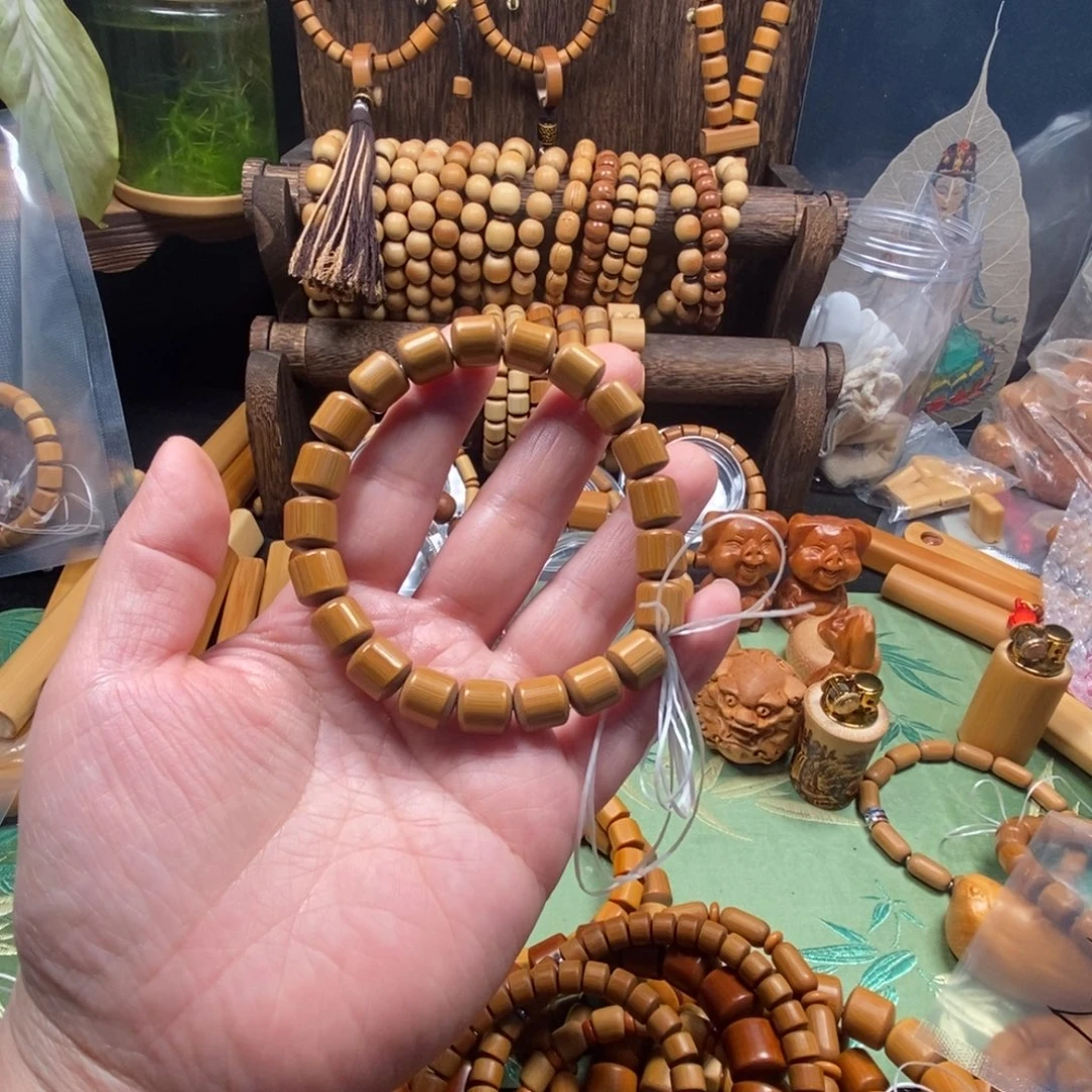 @***鱼竹实心竹红皮老料纯手工手串