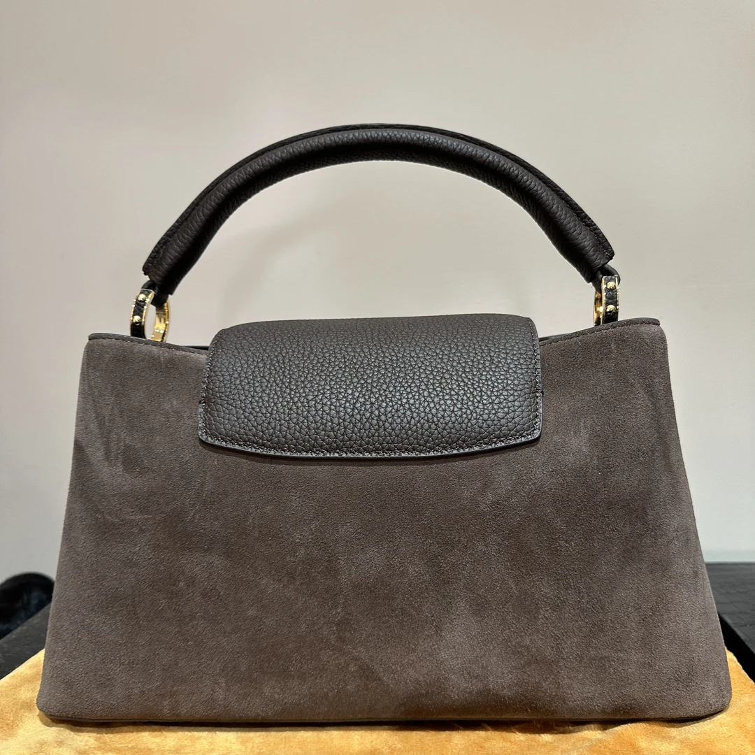 HIRMRIS手工真皮包27-550868-咖啡  外花内V露