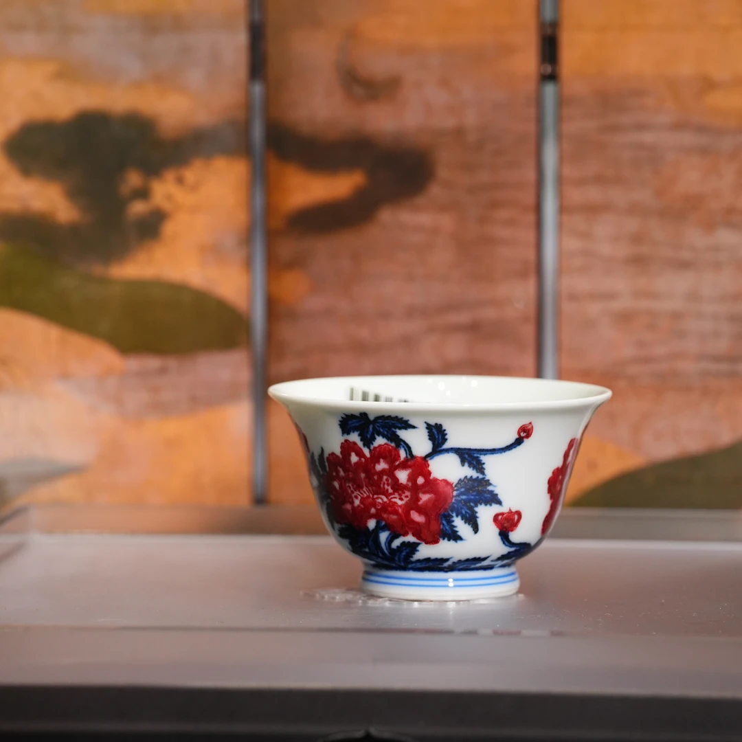 永明尚玩丨虞美人铃铛杯60cc景德镇陶瓷茶具