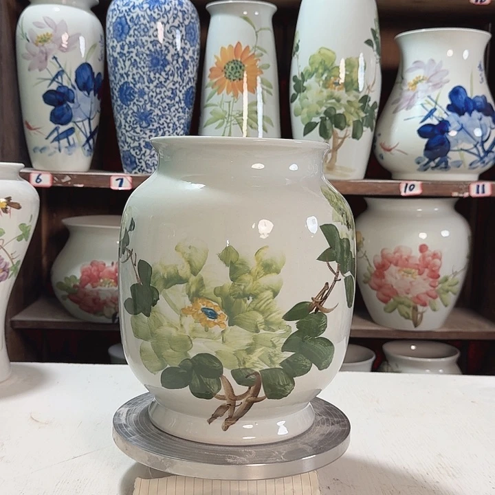 瓶高27绿绿冬瓜牡丹新款新款陶瓷