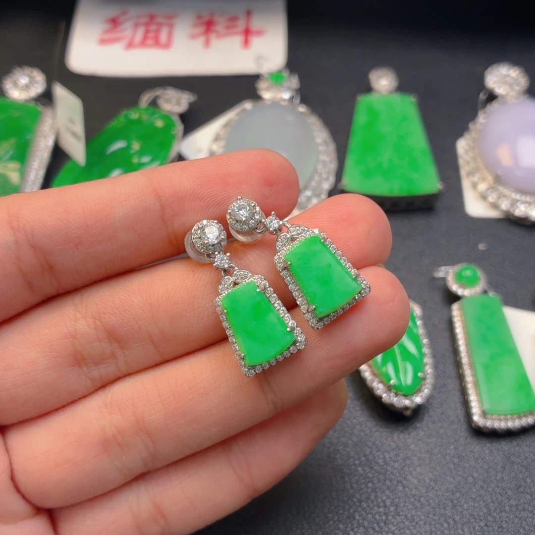 翡翠银S925镶嵌吊坠(不含链)