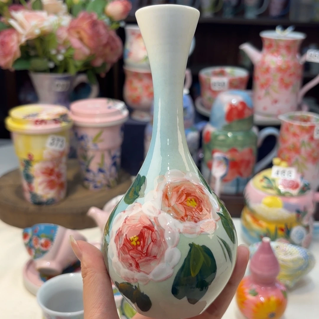 瓷片景德镇手绘高温釉下彩陶瓷茶具