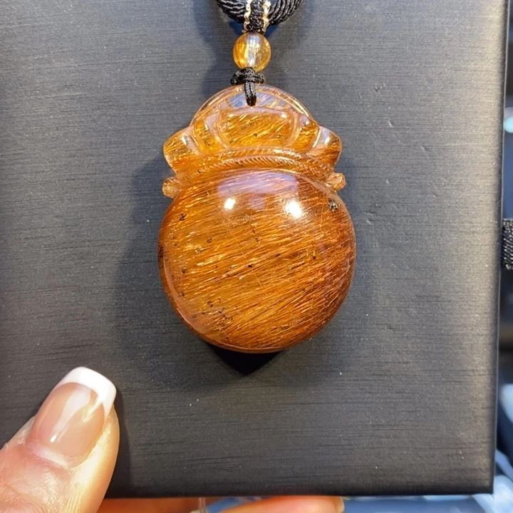 发晶颈饰未镶嵌高品质铜顺发福袋吊坠