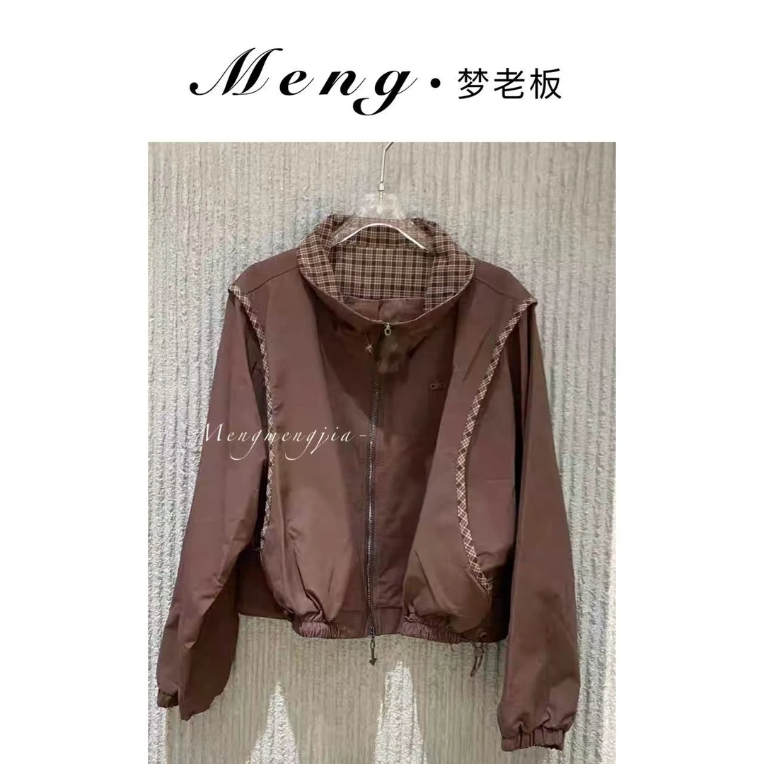 M·梦老板【百搭王】欧货潮流拼接格子设计秋季新款上衣外套Q62