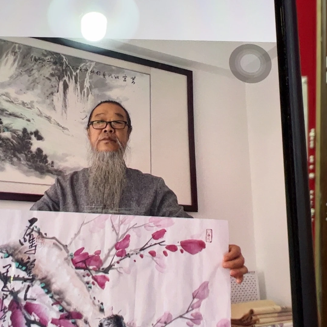 德***水国画柳平四尺斗方