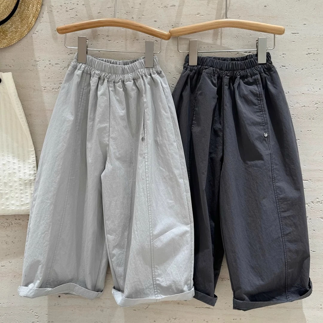 男女童裤中大童宽松休闲裤2025春夏季新款日系阔腿潮酷时尚薄款