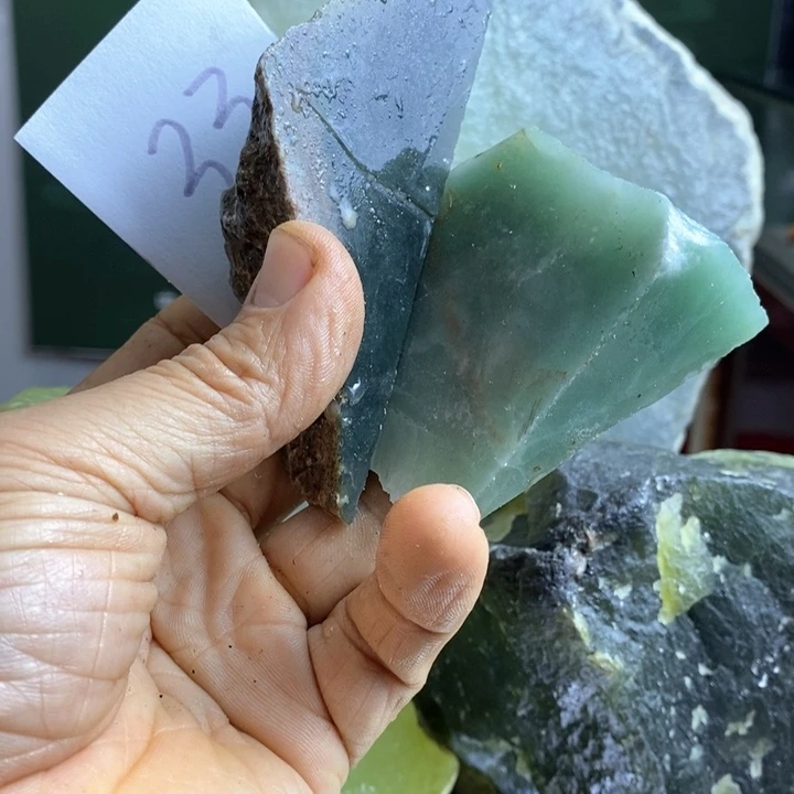 蛇纹石玉珠宝岫玉原石未镶嵌山*