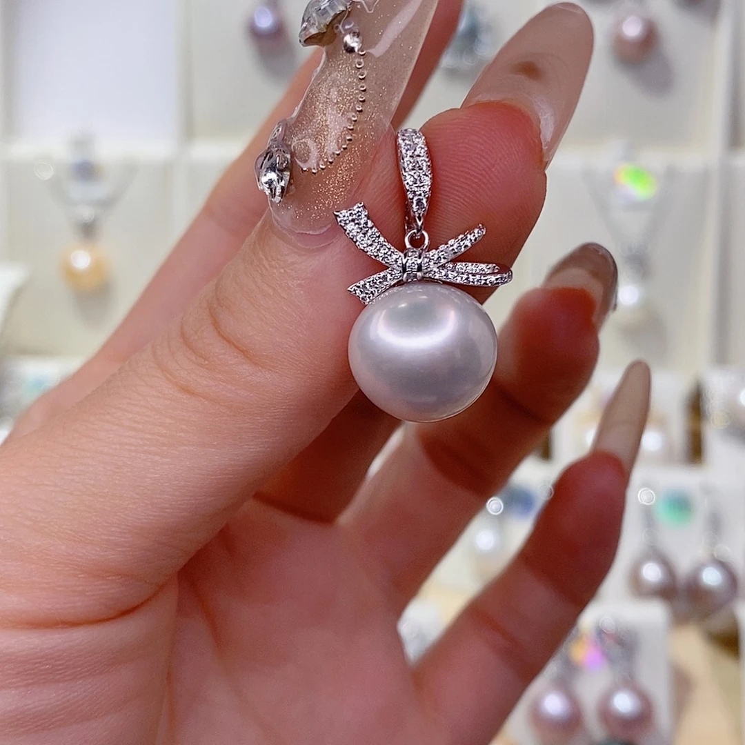 @****淡水珍珠银S925镶嵌吊坠(赠链)13➕