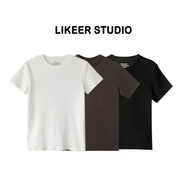 【升级版韩奢】哈苏线设计高端气质简约百搭短袖T恤B046