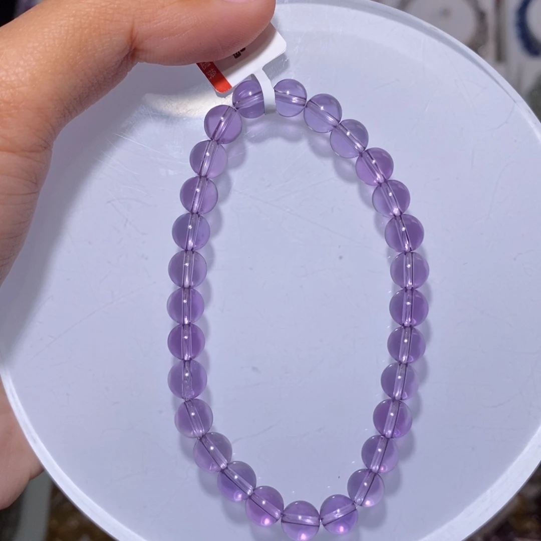 【闪购商品】水晶手串未镶嵌财*子玻璃维亚紫水晶6.8mm