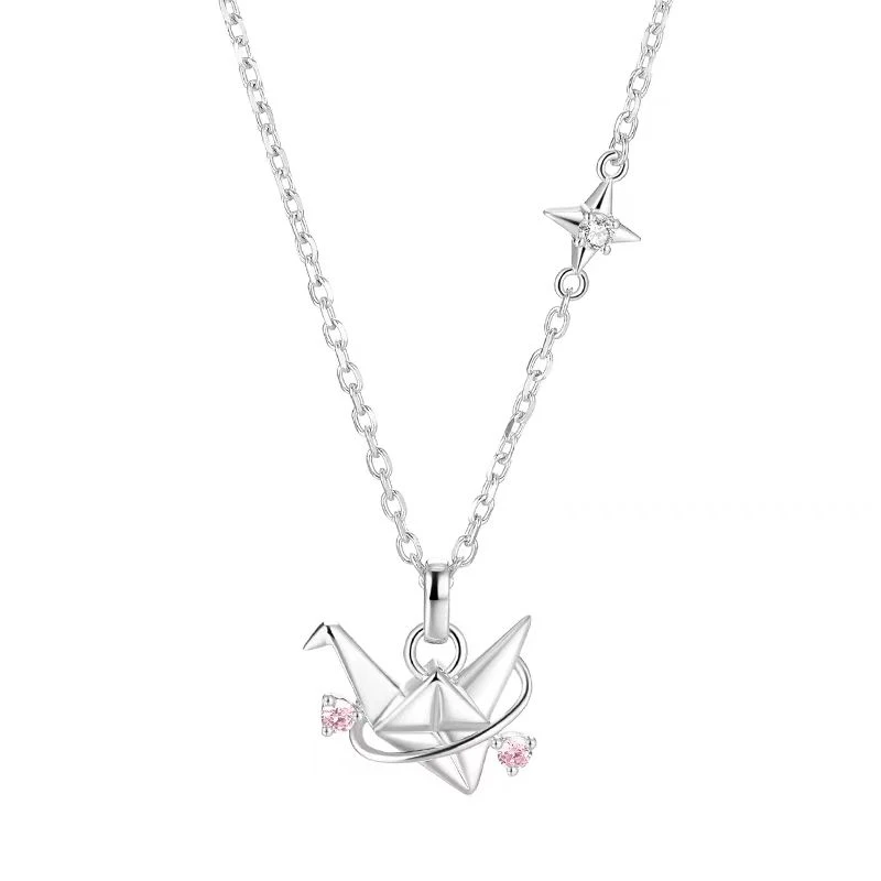 坠链均925银 星光千纸鹤项链女2025新款高级感轻奢小众礼物送女友