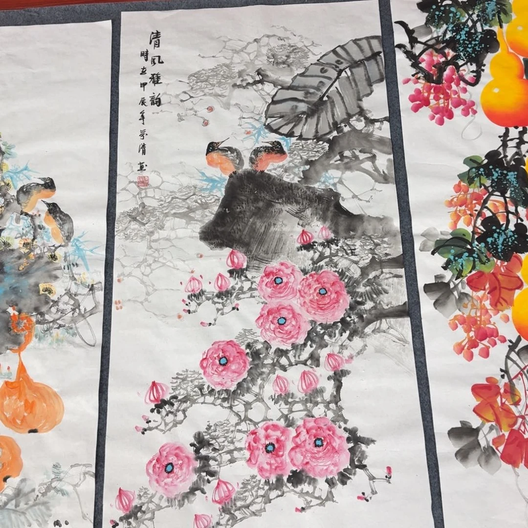 国画三尺尺寸50X100纯手绘作品