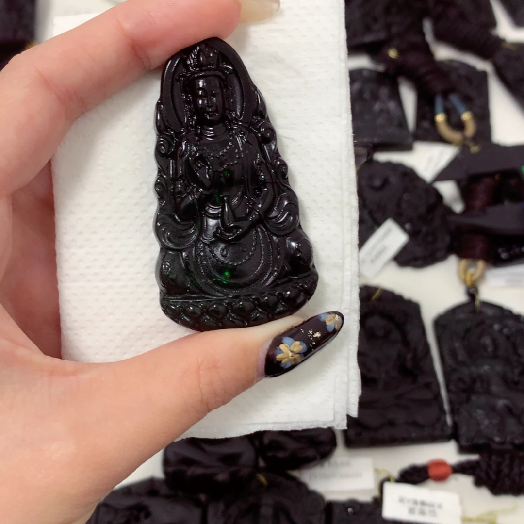 万***灵天然a货钢琴黑挂件