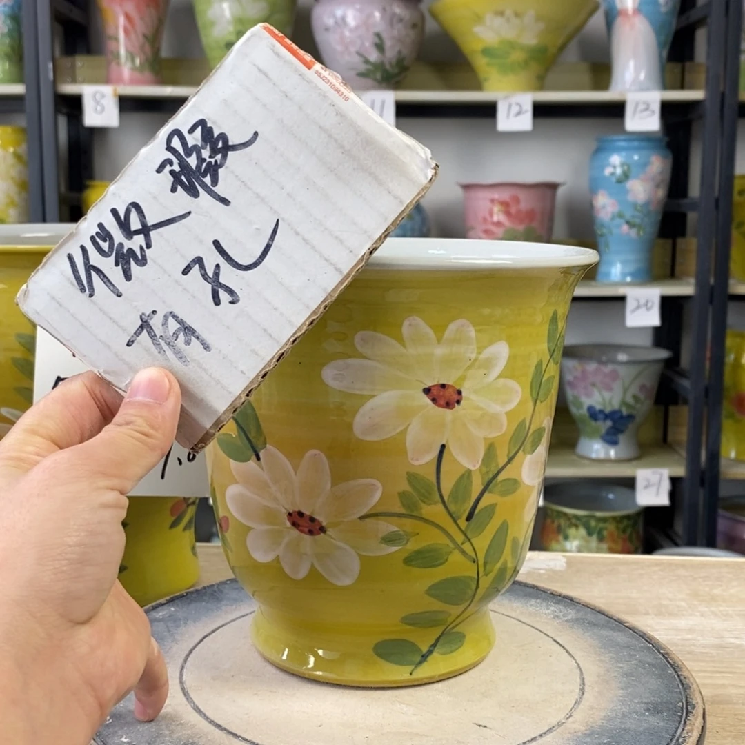 景德镇手工手绘陶瓷花盆