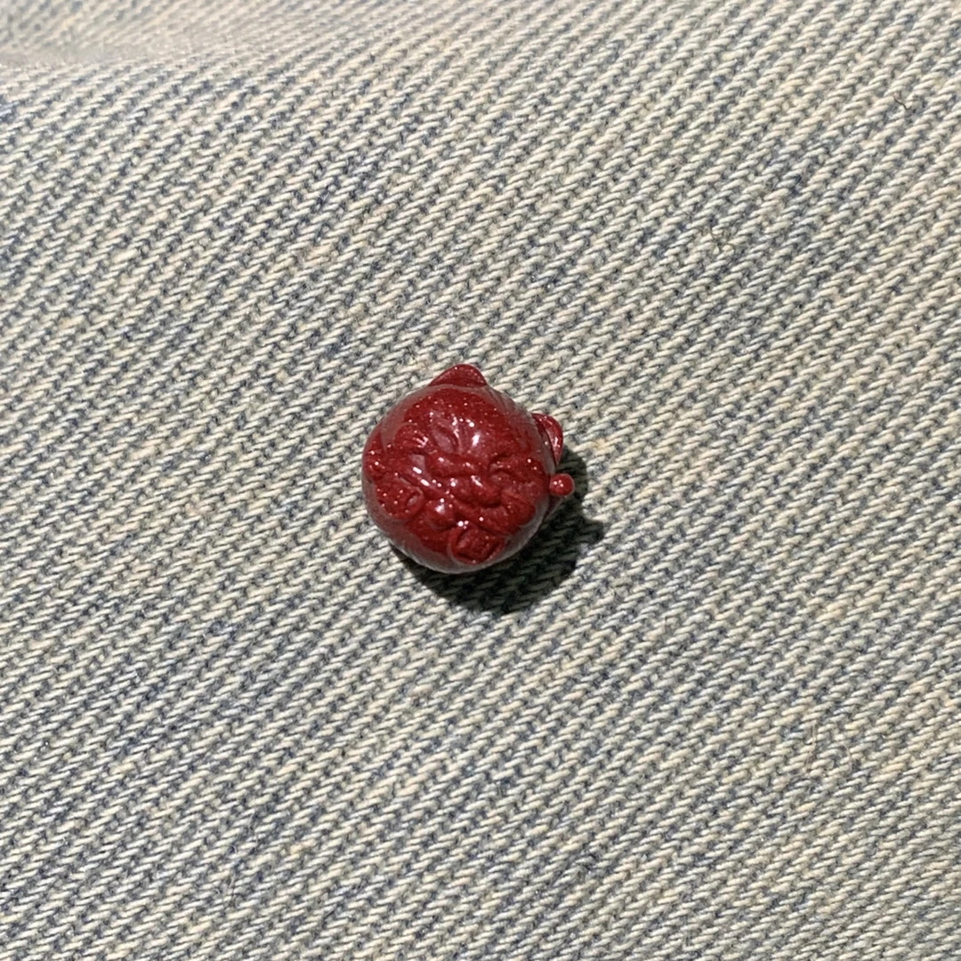含辰砂工艺品M190猫雕刻配件2克10.3-10-10.2mm