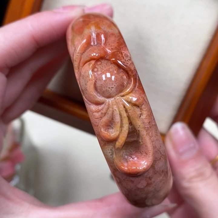 硅化珊瑚（珊瑚玉）手镯未镶嵌54.7