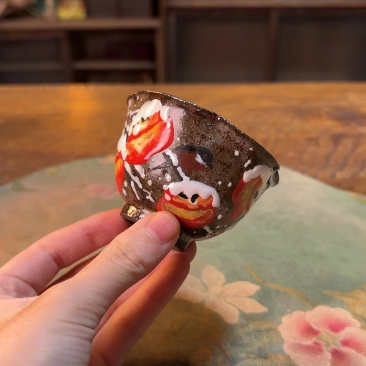 柴烧纯手工手绘陶瓷