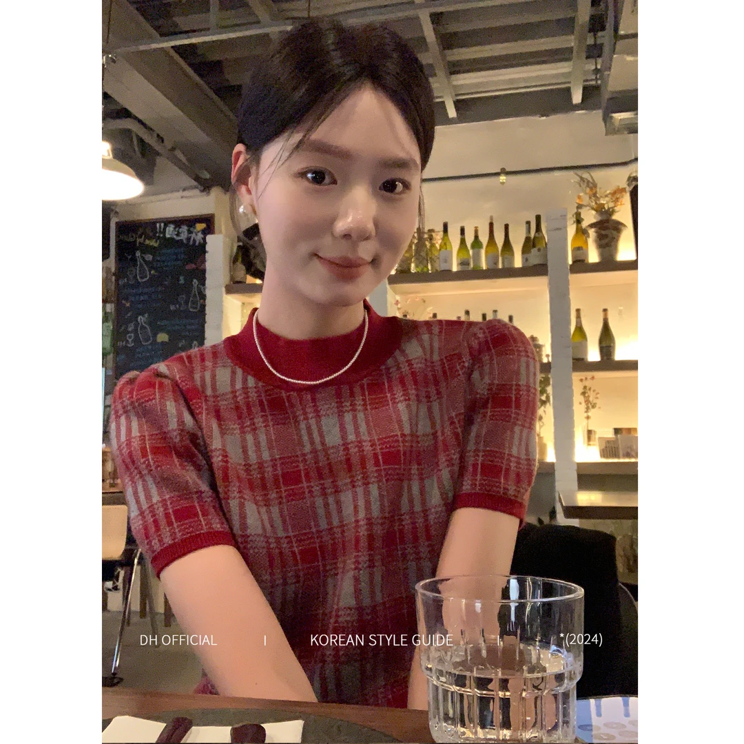 DH OFFICIAL 大花【圣诞热红酒 wine】圣诞氛围感毛针织衫短款ins风