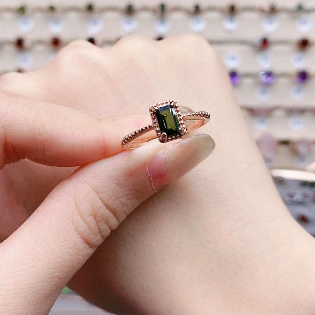 碧玺戒指银S925镶嵌戒指