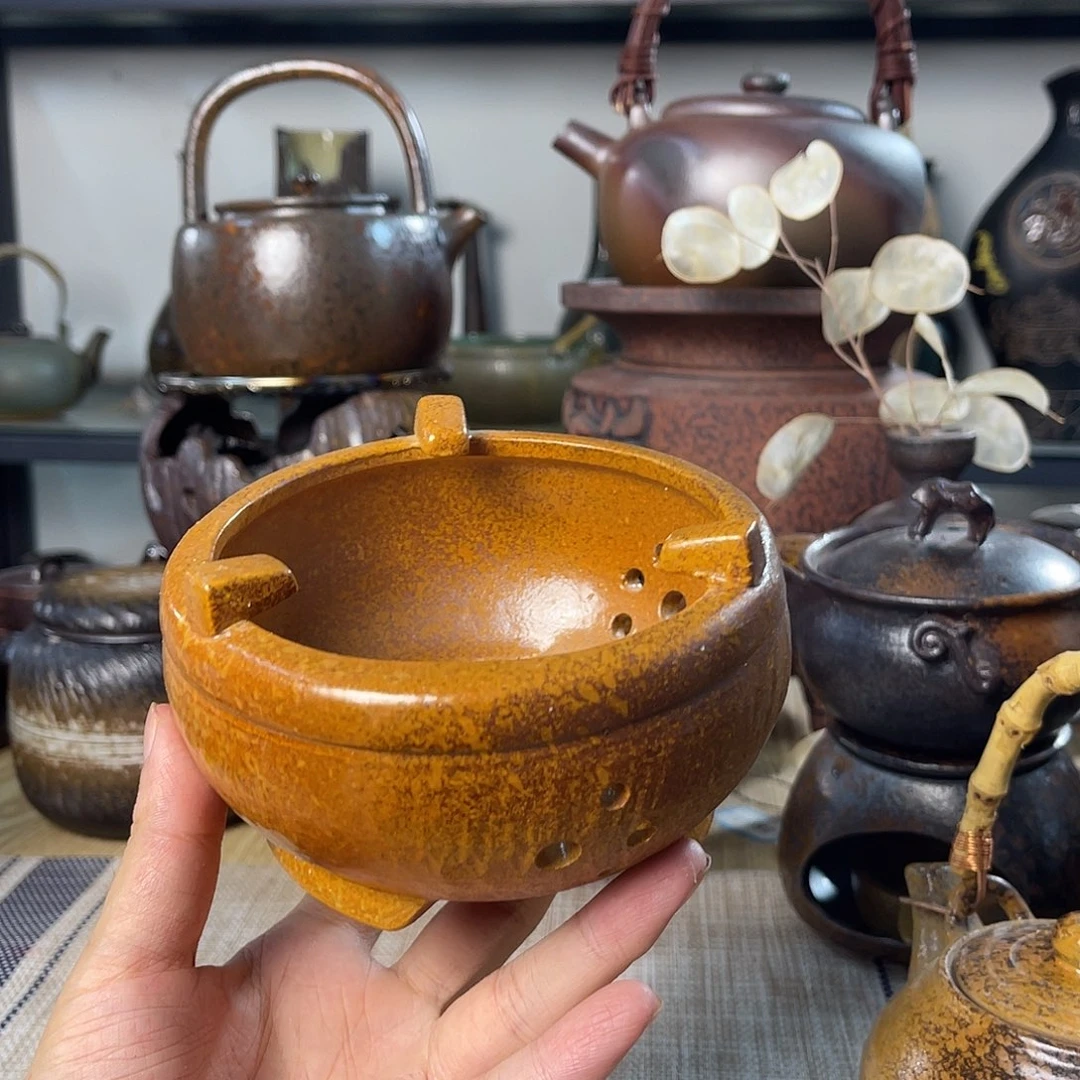 碟紫砂粗陶实用茶炉