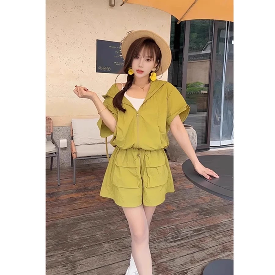 【特大码300斤】洋气运动服套装女夏季薄款宽松显瘦短裤时尚两件套